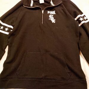 VS PINK White Socks 3/4 Zip